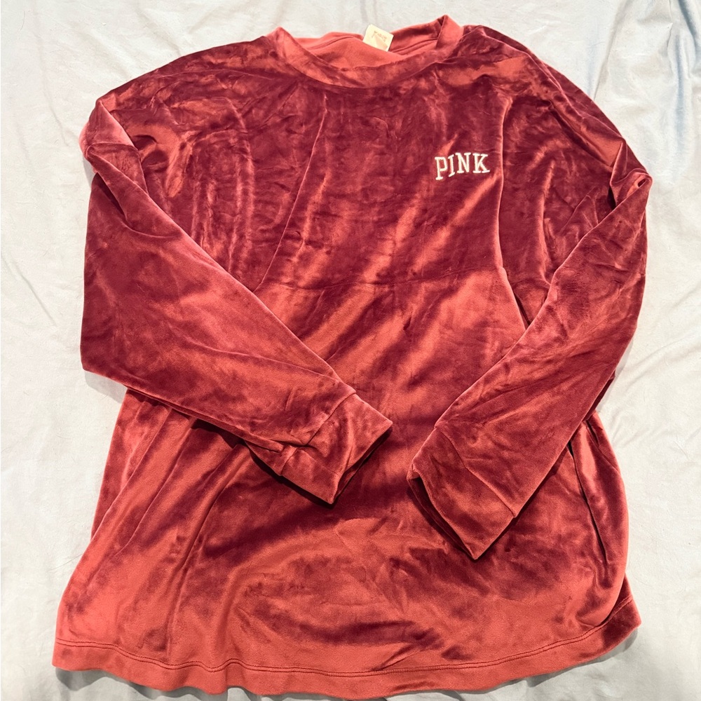 PINK Victoria's Secret Velvet Top in Maroon